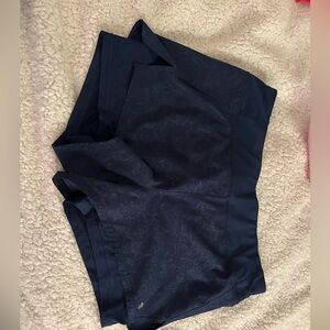 Navy running and workout shorts